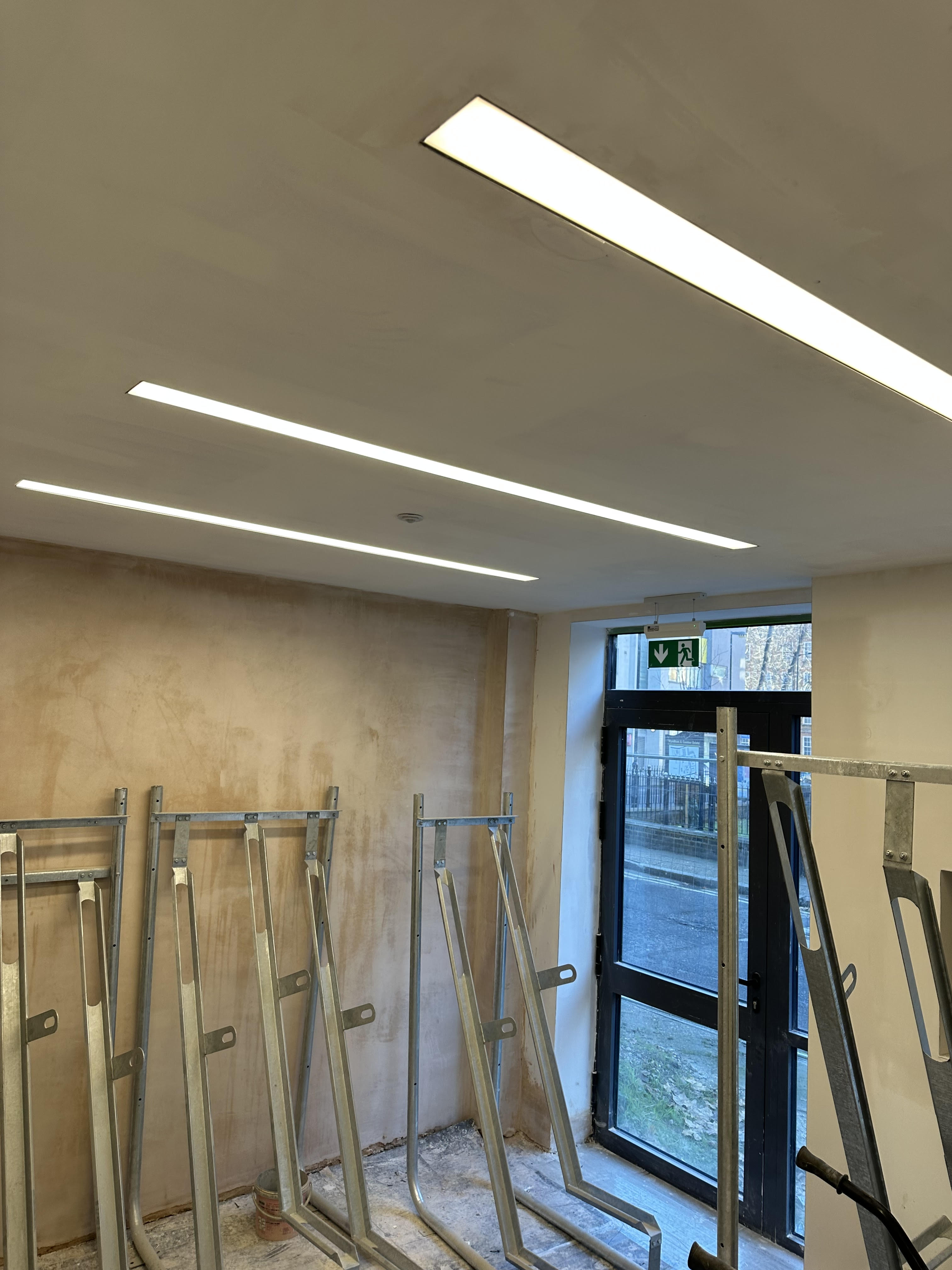 Installation of communal lighting in a block of flats we have completed in Bletchley, Milton Keynes. 